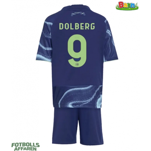 Ajax Kasper Dolberg #9 Bortaställ Barn 2025-26 Kortärmad (+ Korta byxor)